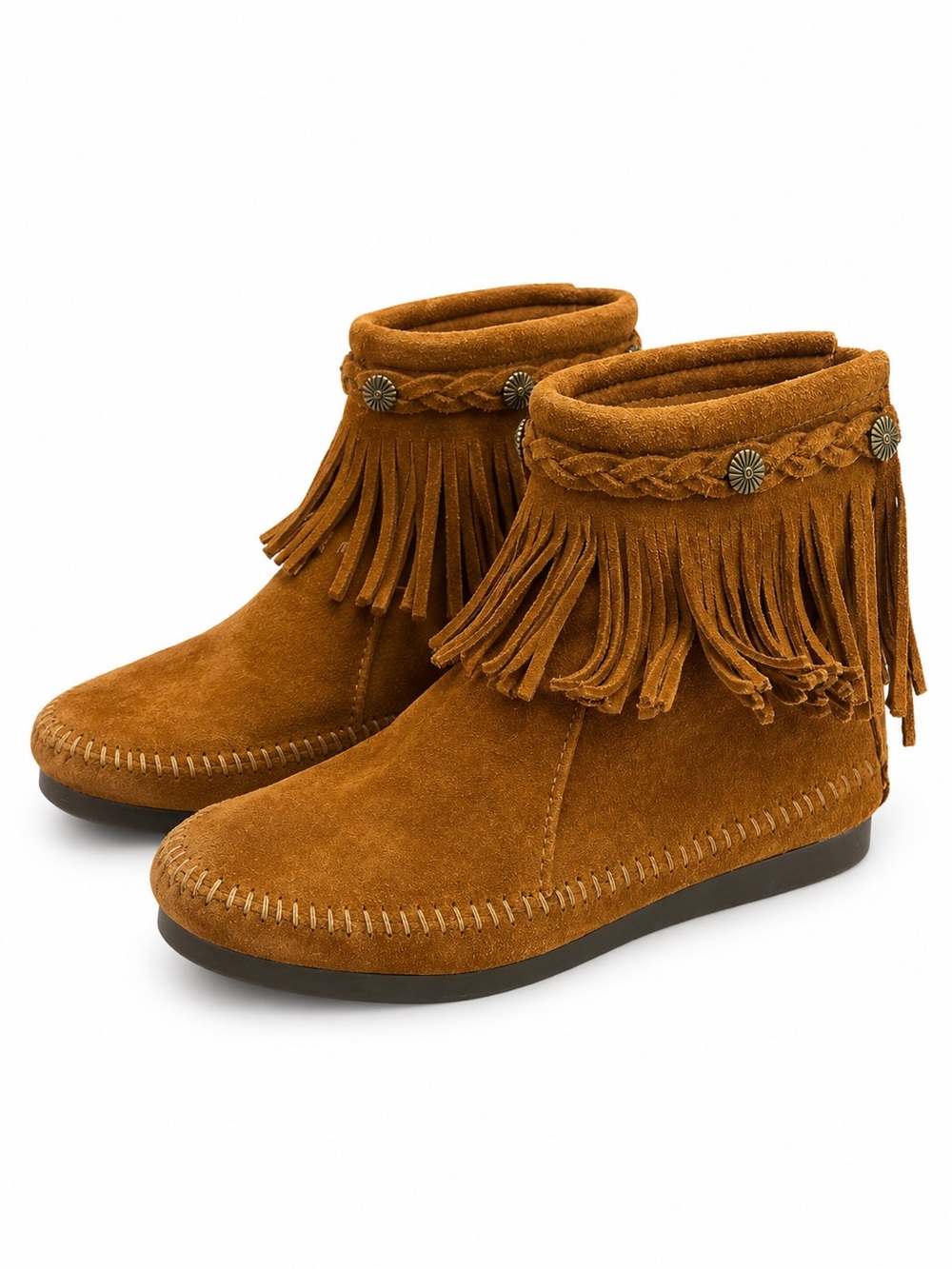 Minnetonka Hi-Top Fringe Back Zip
Moccasin Boots 8